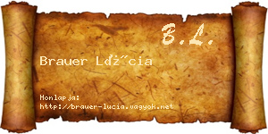 Brauer Lúcia névjegykártya